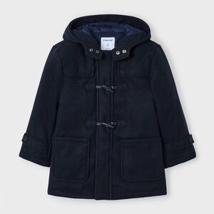 Navy Blue Faux Fur Lined Kids  Duffle Coat by Mayoral